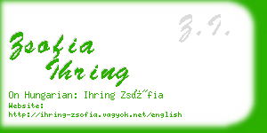 zsofia ihring business card